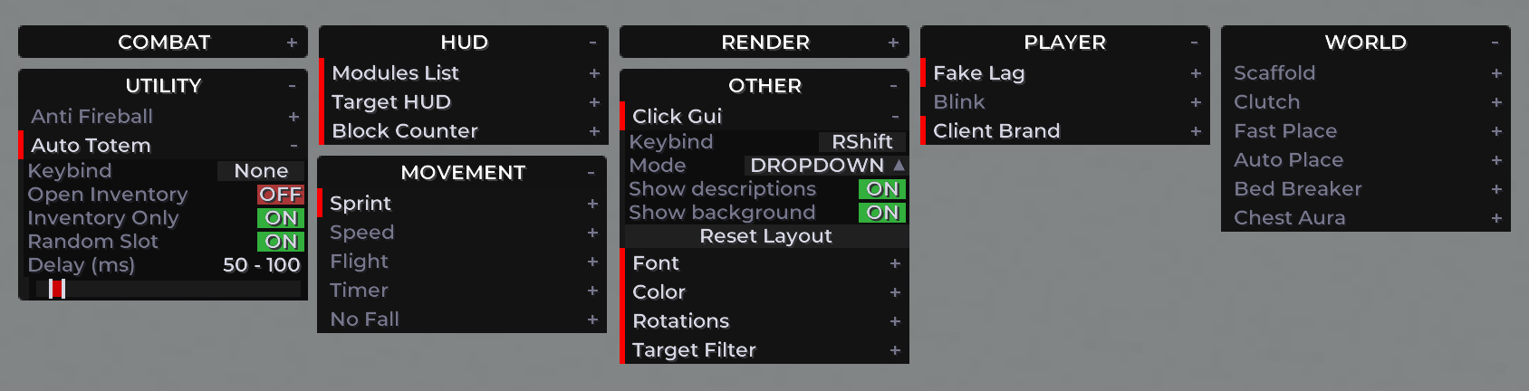 Preview of the Click GUI