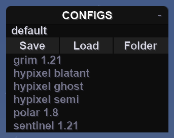 Preview of the configuration panel