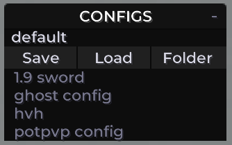 Preview of the configuration panel