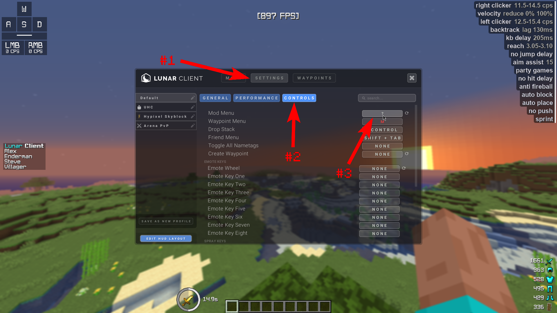 Change Lunar keybind